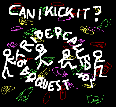 EGA rendering of the cover for Tribe Called Quest - Can I Kick It?